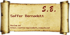 Saffer Bernadett névjegykártya